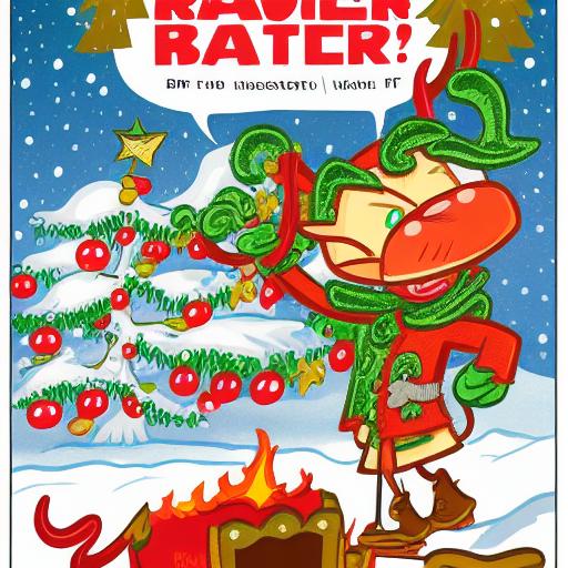 00897-2735586715-The face is hideous,Angry Reindeer Comic Style run on the snow, Merry Christmas titles,The reindeer caught fire, Art Baltazar,Ma.png